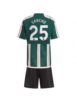 Billige Manchester United Jadon Sancho #25 Bortedraktsett Barn 2023-24 Kortermet (+ Korte bukser)